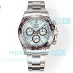 Perfect replica C1 factory Rolex Daytona Swiss 4131 movement Ice blue dial Ceramic bezel 